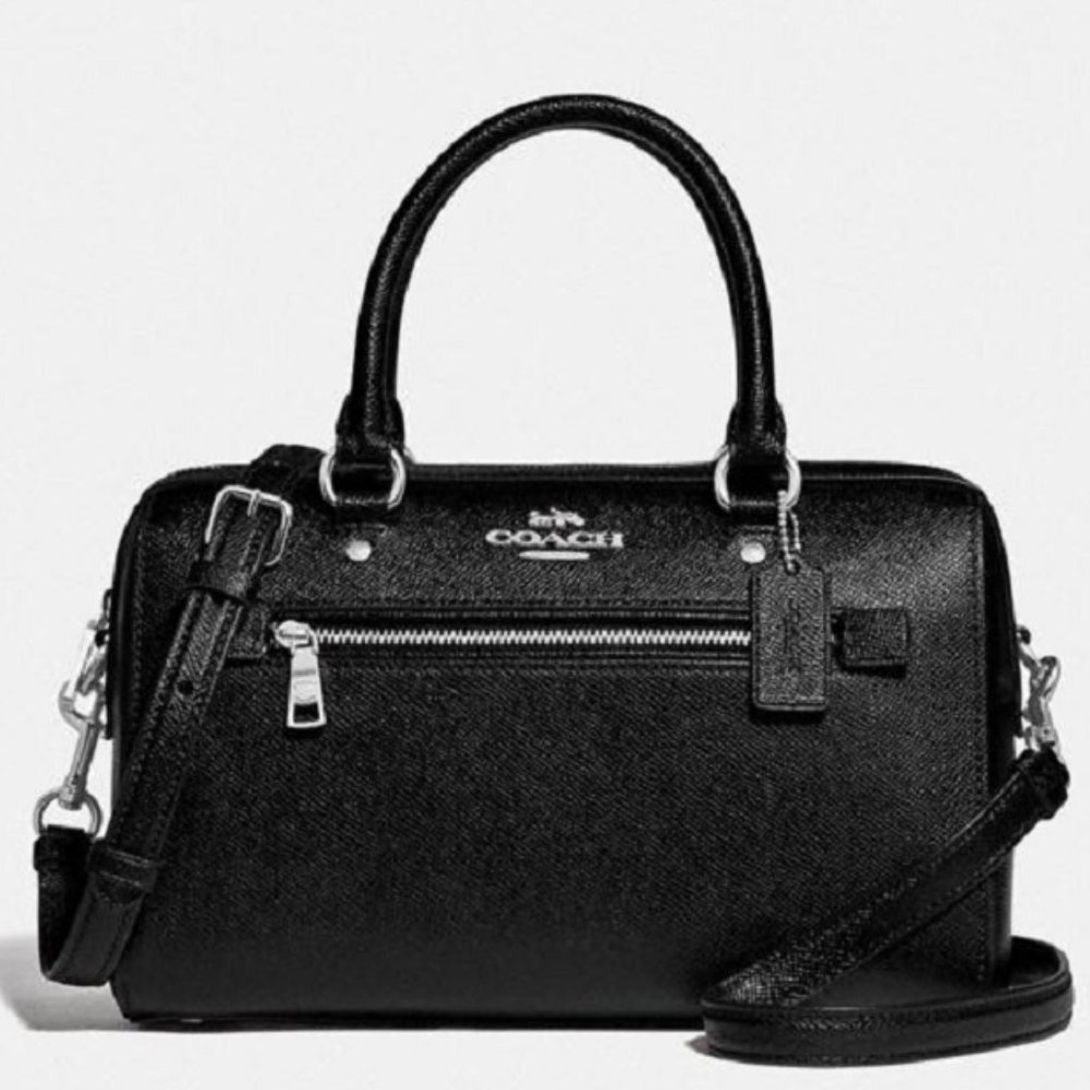 *$198 *NEW* COACH Black/Silver SATCHEL - Picture 1 of 6